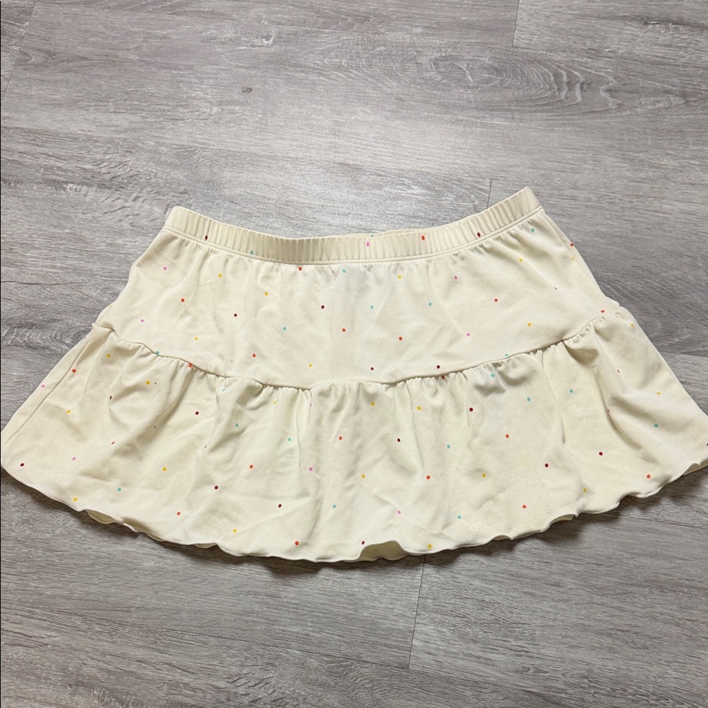 Roxy Cream Bikini cover up Skirt with Colorful Dots